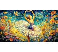 Danseuse de Ballets in a Rose Filled Palace Puzzle 1000 pièces pour Adultes - Papier recyclé Décoration Murale & Cadeau Familial Amusant 38x52/1000pcs