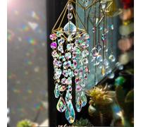 【Danseuse du Soleil】 Pendentif en Cristal Multicolore - Décoration Suspendue pour Porche extérieur, Capable de réfracter des Taches colorées et de Diffuser Un Bruit de Vent apaisant