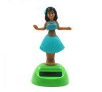 Danseuse Hawaïenne tenue Bleu - Figurine Mobile Solaire