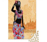 Danseuse indiennePuzzles pour Adultes 70x50cm/1000pcs,Jeux De Défi Style d'art Ethnique