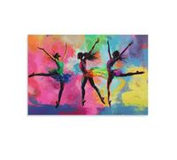 Danseuses de Ballet coloréespièces Parfaitement imbriquées Lettres au Dos, Pas de poussière, Cadeau pour Personnes âgées 26x38cm