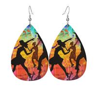 Dansez Avec La Musique Boucles D'Oreilles En Forme De Goutte Décontractées Boucles D'Oreilles Pendantes De Goutte Tendancees Boucle D’Oreille En Cuir Pour Quotidien Fêtes Mariage