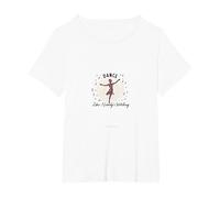 Dansez comme si Personne ne regardait Une Silhouette Joyeuse T-Shirt, Femme Grandes Tailles, Blanc, 3X
