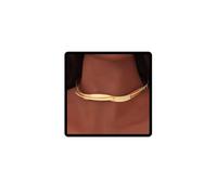 Danshinbow Collier ras du cou asymétrique rond en métal doré pour femmes et filles, métal