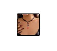 Danshinbow Collier ras du cou gothique citrouille araignée Halloween avec pendentif en cristal rouge pour femme, Zinc