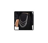 Danshinbow Hip Hop Punk Pantalon Layered Chaîne Jeans Argent Pantalon Chaîne Rivet Star Pocket Chaîne Bijoux pour Femmes, Taglia unica, alliage, Pas de gemme