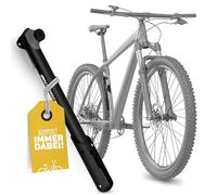 DANSI Mini Pompe à vélo Unisexe pour Adulte avec Insert de Valve Interchangeable et Support, poignée en T, Noir, 44304, Taille Unique