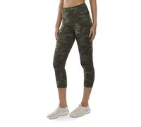 Danskin Camo Print Capri Leggings, Imprimé Camouflage Olive, M Femme