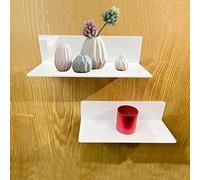 Dantolo 2 Pièces Etagere Murale sans percage,23 Cm Etagere Murale,Etagere sans Percer en Acrylique pour Chambre, Salle de Bains, Cuisine, Salon, Bureau, avec 4 Clips Câble