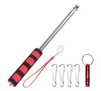 Dantolo Poteau télescopique pour drapeau, mât télescopique de 2,5 m pour voyage, activités de plein air, leçons, entraînement (rouge)