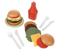 Dantoy Bio Burger Set de 19 hamburgers en bioplastique (canne à sucre) pour enfants à partir de 2 ans - Jeu de rôle durable dans une boîte compacte