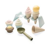 Dantoy Bio Kids Cream & Cupcake Set (15 morceaux) Green Succane Bioplastic Toy Cons Scoop Cupcake Paper Cups & Gise Fabriqu au Danemark 2 ans