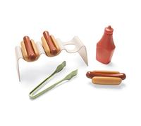 Dantoy - Kit de jeu Hot Dog - 9 pièces - Jeu de rôle alimentaire pour enfants - Jeu de rôle - Prédiction de nourriture - Favorise la motricité fine - Fabriqué au Danemark