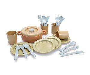 Dantoy - Service de table bio - À partir de 2 ans - Service de table en plastique biologique - Passe au lave-vaisselle - Fabriqué au Danemark (emballage compact)