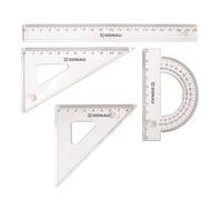 Danube 7081904pl de 00 Set de géométrie/mathématiques 4 pièces, Petite, avec trou de suspension, transparent