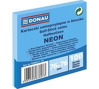 Danube 7586011-10 notes adhésives, 76 x 76 mm, 1 x 100 feuilles, Neon, bleu