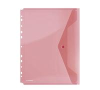 Danube 8540001pl-04 Porte-documents/Chemise avec bouton pression, format A4, PP, 200μm avec marge Rouge