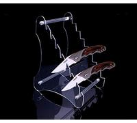 Présentoirs acryliques résistants de couteau de 1 morceau huit couches, Support de chevalet de couteaux de poche, support de couteau de survie de chasse