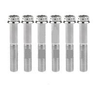 Danveey Zixinz-Vis cylindriques Boulons en Titane M10x20~90mm, Pas 1,5mm, Bride avec Trous percés, vis à tête hexagonale for Conversion de Moto, 6 pièces Résistance à la Corrosion(Titanium,60mm)
