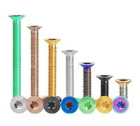 Danveey Zixinz-Vis cylindriques Lot de 6 boulons en Titane à tête fraisée Plate M5 x 10/12/15/20/25/30/35/40 mm, vis à tête Torx for vélo, Moto, Voiture Résistance à la Corrosion(Green,40mm)