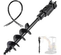 DANWIWEE Mini pelle tarière pour excavatrice hydraulique de 800 à 2000 kg - Diamètre de la tarière : 15 cm - Pour percer des trous et creuser des piquets