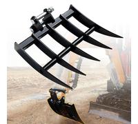 DANWIWEE Râteau de mini pelleteuse, accessoires de mini pelleteuse, large râteau d'excavatrice, convient pour les mini-pelleteuses de 800 à 1800 kg, accessoires avec 2 boulons de diamètre d'alésage 25