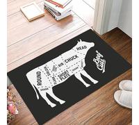danxceh Tapis de Bain Absorbant Antidérapant Tapis Salle de Bain Lavable en Machine Tapis de Douche en Microfibre Douce,Agriculture Coupes de Viande Vintage surlonge Jarret Boucher Poitrine,40x60cm