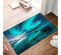 danxceh Tapis de Bain Absorbant Antidérapant Tapis Salle de Bain Lavable en Machine Tapis de Douche en Microfibre Douce,Aurore boréale. Aurores boréales dans Les îles Lofoten en Norvège. Ci,40x60cm