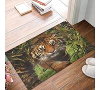 danxceh Tapis de Bain Absorbant Antidérapant Tapis Salle de Bain Lavable en Machine Tapis de Douche en Microfibre Douce,Portrait Animalier d'un Tigre Asiatique,40x60cm