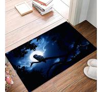 danxceh Tapis de Bain Absorbant Antidérapant Tapis Salle de Bain Lavable en Machine Tapis de Douche en Microfibre Douce,Une Nuit Calme, Une Lune Brillante se Levant au-Dessus des Nuages Ill,40x60cm