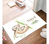 danxceh Tapis de Bain Absorbant Antidérapant Tapis Salle de Bain Lavable en Machine Tapis de Douche en Microfibre Douce,Peinture isolée de bébé Animaux Paresseux Chambre d'enfant. Aquarelle,40x60cm