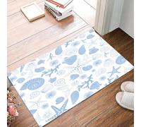 danxceh Tapis de Bain Absorbant Antidérapant Tapis Salle de Bain Lavable en Machine Tapis de Douche en Microfibre Douce,Étoiles de mer hétérogènes Coraux Dessinés en mer Oursins Vacances AQ,40x60cm