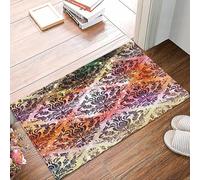 danxceh Tapis de Bain Absorbant Antidérapant Tapis Salle de Bain Lavable en Machine Tapis de Douche en Microfibre Douce,Imprimé Bandana. Châle Femme à Motif Floral. Papier Peint méditerrané,40x60cm