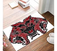 danxceh Tapis de Bain Absorbant Antidérapant Tapis Salle de Bain Lavable en Machine Tapis de Douche en Microfibre Douce,tête de cerbère Logo de l'enfer prêt à se Battre,40x60cm