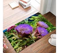 danxceh Tapis de Bain Absorbant Antidérapant Tapis Salle de Bain Lavable en Machine Tapis de Douche en Microfibre Douce,Artichaut, Photo de Flore méditerranéenne avec Une récolte de superal,40x60cm
