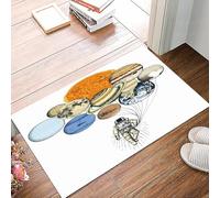 danxceh Tapis de Bain Absorbant Antidérapant Tapis Salle de Bain Lavable en Machine Tapis de Douche en Microfibre Douce,Astronaute Cosmonaute. planètes du système Solaire. Espace ique,40x60cm
