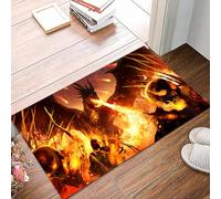 danxceh Tapis de Bain Absorbant Antidérapant Tapis Salle de Bain Lavable en Machine Tapis de Douche en Microfibre Douce,Un Dragon Noir Furieux détruit l'armée des Morts-Vivants avec Un souf,40x60cm