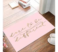 danxceh Tapis de Bain Absorbant Antidérapant Tapis Salle de Bain Lavable en Machine Tapis de Douche en Microfibre Douce,Citation de Motivation « Soyez différent » Parfaite pour l'art Mural,40x60cm