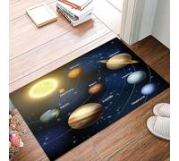 danxceh Tapis de Bain Absorbant Antidérapant Tapis Salle de Bain Lavable en Machine Tapis de Douche en Microfibre Douce,Une Illustration de Notre système Solaire. Cartes de httpplanetpixele,40x60cm
