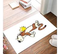 danxceh Tapis de Bain Absorbant Antidérapant Tapis Salle de Bain Lavable en Machine Tapis de Douche en Microfibre Douce,Un Petit Tigre dort sur Le Ventre. Illustration vectorielle,40x60cm