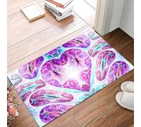 danxceh Tapis de Bain Absorbant Antidérapant Tapis Salle de Bain Lavable en Machine Tapis de Douche en Microfibre Douce,Image Abstraite. Cœur psychédélique Froid et mystérieux. Géométrie sa,40x60cm