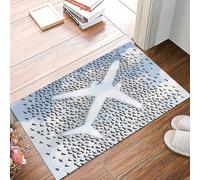 danxceh Tapis de Bain Absorbant Antidérapant Tapis Salle de Bain Lavable en Machine Tapis de Douche en Microfibre Douce,Avion dans Le Ciel avec des colombes Oiseau Petit Troupeau de Colibri,40x60cm
