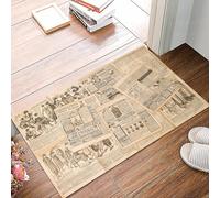 danxceh Tapis de Bain Absorbant Antidérapant Tapis Salle de Bain Lavable en Machine Tapis de Douche en Microfibre Douce,Ensemble Ancien, Pages de journaux avec publicité et Magazine de Mode,40x60cm