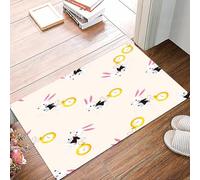 danxceh Tapis de Bain Absorbant Antidérapant Tapis Salle de Bain Lavable en Machine Tapis de Douche en Microfibre Douce, au Pays des Merveilles, Le Lapin Blanc Dansant dans Le Ciel, Le,40x60cm