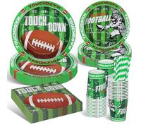 DANXIAN Set de vaisselle de fête de football américain, Super Bowl, décoration 2025 - XXL pour fête au Superbowl, kit de décoration d'anniversaire pour garçon et fille, 20 invités