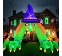 Danxilu 12 Pieds de Haut énorme Arche de la sorcière Gonflable Halloween Lumières LED Intégrées Decoration Halloween Gonflable Extérieur pour Jardin Cour Vacances Fête Pelouse Décor