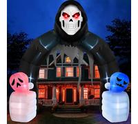 Danxilu Arche Gonflable Halloween géante de 3 m pour décoration extérieure d'halloween, Arche de Faucheuse Gonflable pour Halloween, lumières LED intégrées, fête de Vacances, Jardin, pelouse