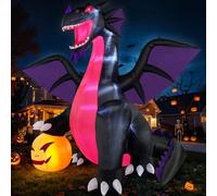 Danxilu Dragon Gonflable Halloween Décoration 3,6 m avec Citrouille | Deco gonflable géante avec lumières LED intégrées, idéale pour extérieur, jardin, cour, pelouse, fête Halloween ou magasin