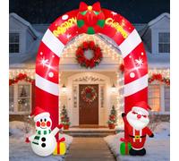 Danxilu Geant 3m Arche Noel Gonflable avec Pere Noël et Bonhomme de Neige | Structure Gonflable Decoration Exterieur avec LEDs Lumineux pour Jardin Pelouse Fête Terrasse Cour