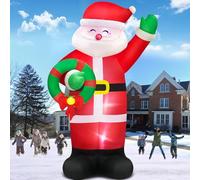 Danxilu Pere Noel Gonflable Exterieur Géantes de 3,6 m avec Guirlande, Père Noël Gonflable Lumières LED Intégrées, Decoration Noel Exterieur Gonflable pour Noël, Fête, Jardin, Pelouse
